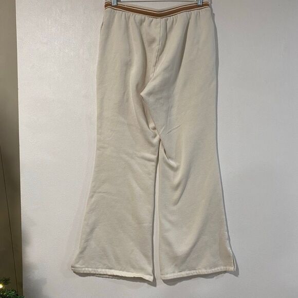 PINK Victoria’s Secret Flare Sweatpants Medium – Cream Lounge Pants Split Hem Dr - Picture 2 of 8